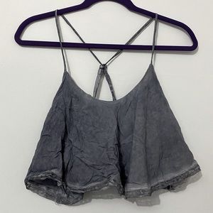 NWOT Grey American Eagle Super Short Crop Top